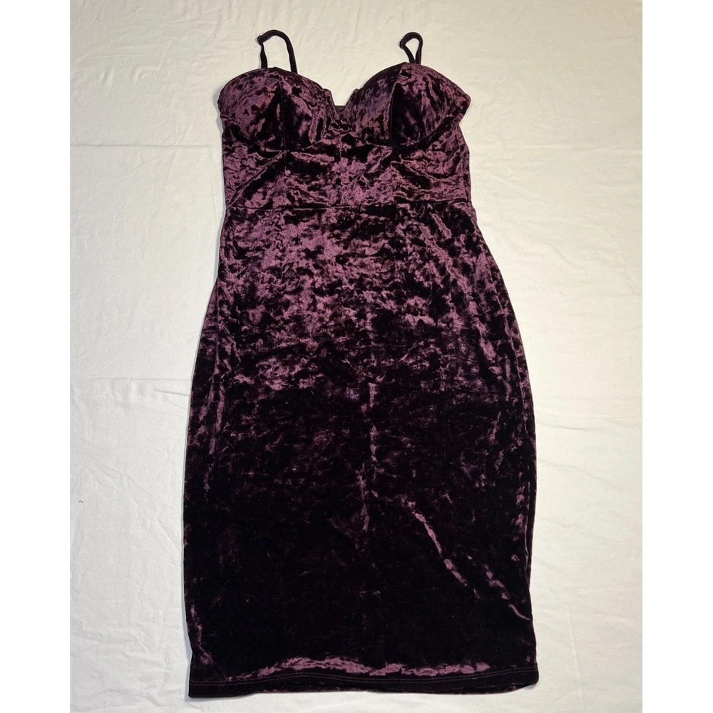 Purple Velvet Bodice Knee Length Party Dress Nightclub Whimsy Goth Size Medium